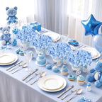 4 Pack Light Blue Baby Shower Centerpieces Flower Arrangements - Image 3