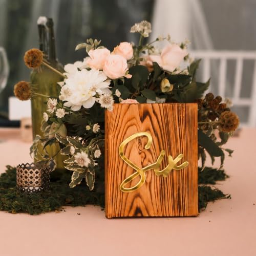 24 Pcs Gold Acrylic Cursive Wedding Table Numbers 1-24 - Image 5