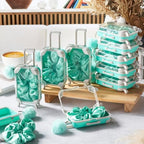 LemonRoad 60 Pcs Mini Empty Suitcase Box with Plush Keychain, Green - Image 5