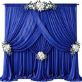 40ft x 10ft Royal Blue Backdrop Curtains, Wrinkle-Free Sheer Chiffon Fabric Photo Backdrop Drapes for Wedding Arch Party Ceremony Stage Photography Decorations by WishCare
