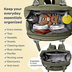 RUVALINO Baby Diaper Bag Backpack with Changing Pad, XL Army Green - Image 6