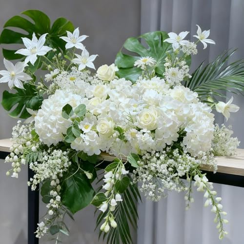 120Pcs White Hydrangea Artificial Flowers Bulk，Realistic Silk Fake Flowers with Stems，Faux Hydrangea Flowers for Wedding Home Decor Centerpieces Living Room Garden Party Baby Shower Decoration - Image 6