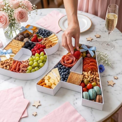 WENPACK 12" Cardboard Letter Shaped Mache Decorative Strawberries Fillable Sweets Candy Container Box (White BABY) - Image 5