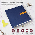 Spbapr Large Photo Album Self Adhesive Magnetic Scrapbook,DIY Scrapbook Album for 4x6 5x7 8x10 Picture,40 Pages Linen Cover Memory Book for Wedding Family Baby Pets, with Metallic Pen and Scraping - Image 4