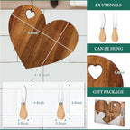 Patelai 24 Set Bridal Shower Game Prize Heart Cheese Board, Acacia Color - Image 2