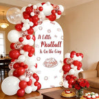 Meatball Baby Shower Decorations a Little Meatball Is on the Way Arch Backdrop Covers 6ft Balloon Garland Arch Kit Red Spaghetti Holy Cannoli Decorations for Italian Food Pasta Baby Shower Supplies - Image 3