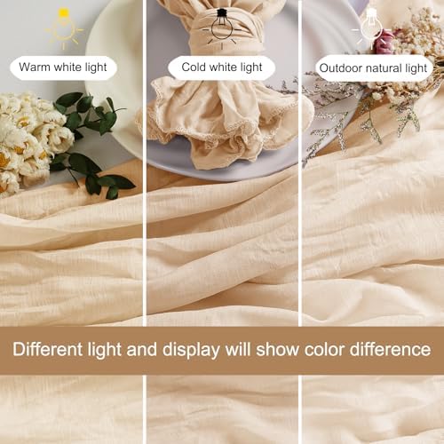 LZY 30 Pack Gauze Cheesecloth Napkins 20x20 Inch Dinner Cloth Napkins, Soft Boho Table Napkins Rustic Wrinkled Cheese Cloth Napkins Bulk for Wedding Party Baby Shower Event Decor (Ivory) - Image 3