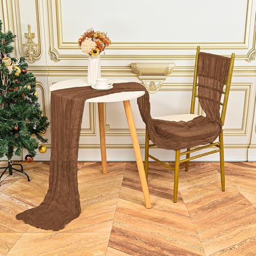 12 Pack Brown 10Ft Cheesecloth Table Runner - Image 5