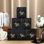 Yeaqee 100 Pack Mini Gift Bags Bulk 4 x 2.75 x 4.5 Inch Small Thank You Paper Bags with Handle and Tissue Paper for Wedding Birthday Baby Shower Business Graduation Party Favors(Black) - Image 4