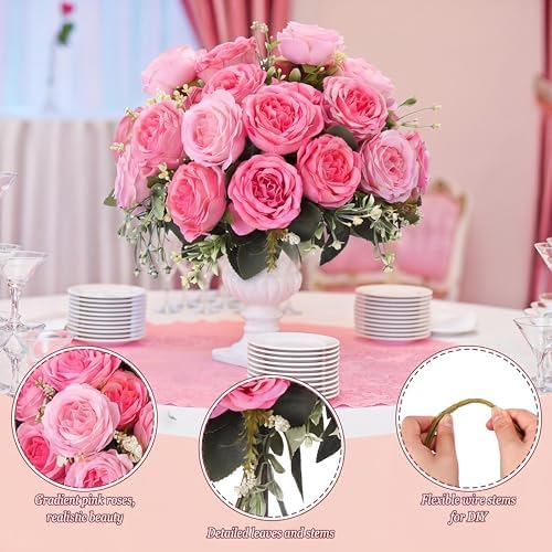 Geosar 36 Bundles Artificial Peonies Flowers,Pink - Image 3