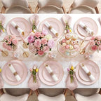 KIRE 350 PCS Pink Disposable Plates - Plastic Dinnerware Set for Wedding - Image 3