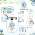 Hoolerry 6 Set Baby Shower Cups, 12oz Stainless Steel Tumbler, Elephant - Image 3