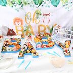 Mifoci 4 Pcs 13.7" Baby Charcuterie Board Letters Food Trays, Light Blue - Image 5