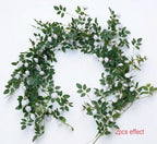 2PCS x 6FT Rose Garland Artificial Flower Vine for Home Decor, White - Image 3