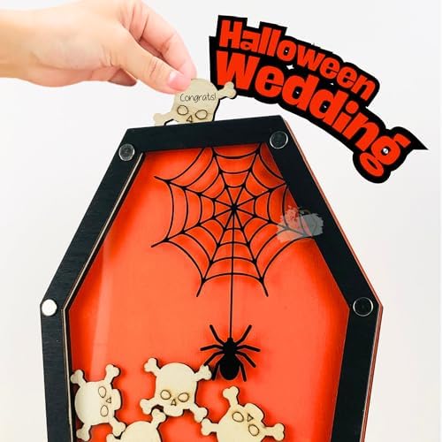 Gothic Halloween Wedding Guest Book Alternative Coffin Drop Box Skull - Image 2