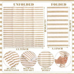 100 Pack Striped Linen-feel Napkins Bulk Striped, Brown - Image 2