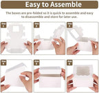 120pcs Small Cookie Boxes with Window, 4x4x2.5 In White Bakery Boxes - Image 4