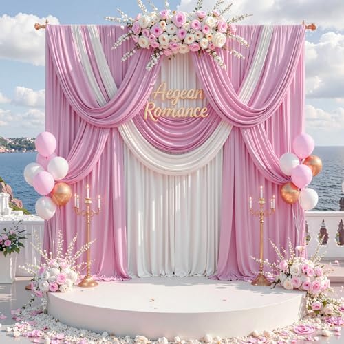 10 ft x 10 ft Pink Backdrop Curtains for Parties, Wrinkle Free Baby Pink Photography Backdrop Drapes for Wedding Grils Birthday Baby Shower Bridal Shower Party - Image 6