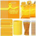 200 Pcs Childhood Cancer Awareness Items Bulk, Gold Ribbon Gifts Favor by Resurhang