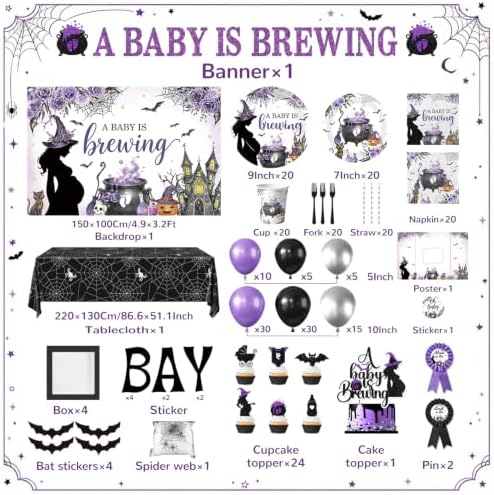 Halloween Baby Shower Decorations A Baby is Brewing Gender Reveal Party Kit - Image 4