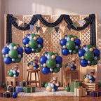 Foilswirl 213 Pcs Tartan Plaids Bear Baby Shower Table Centerpieces Set of 5 Preppy Bear Blue Green Balloon with Stand for Boy Baby Shower Gender Reveal Birthday Wedding Party Decorations - Image 2