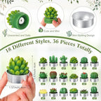 Mtlee 36 Sets Baby Shower Favors for Guest, Succulent Candle Bulk, Cactus - Image 3