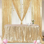 Poise3EHome Light Gold Sequin Tablecloth 60×120 Inch Rectangle Sparkly Fabric Table Cloth for Birthday Wedding Party Holiday Baby Shower Christmas Decoration - Image 3
