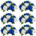 NUPTIO Flower Balls for Wedding Centerpieces - 6 Pcs 9.5 inch Diameter Fake Flower Ball Arrangement Bouquet Party Centerpieces for Tables - Royal Blue Rose Bouquet Centerpiece Flowers for Table by Nuptio