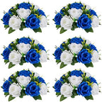 NUPTIO Flower Balls for Wedding Centerpieces - 6 Pcs 9.5 inch Diameter Fake Flower Ball Arrangement Bouquet Party Centerpieces for Tables - Royal Blue Rose Bouquet Centerpiece Flowers for Table by Nuptio