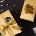 RUSPEPA Gold Wrapping Paper - Solid Color Metallic Matte Gold Foil Gift Wrap Paper Jumbo Roll Perfect for Wedding, Birthday, Christmas, Baby Shower, Graduation Congrats - 30 Inches x 100 Feet - Image 3