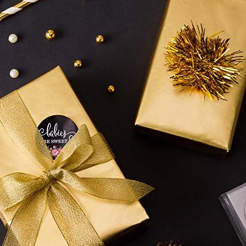 RUSPEPA Gold Wrapping Paper - Solid Color Metallic Matte Gold Foil Gift Wrap Paper Jumbo Roll Perfect for Wedding, Birthday, Christmas, Baby Shower, Graduation Congrats - 30 Inches x 100 Feet - Image 3