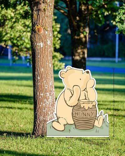 131PCS Pink Winnie Baby Shower Birthday Decorations for Girl Large Winnie Cutouts Stand Up, Pooh Balloons Arch & Bee Stickers for Gender Reveal, First Birthday, Photo Props & Newborn Party - Image 3