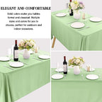 4 Pack Rectangle Tablecloth 90x132Inch Sage Green Washable Polyester Table Cover for Wedding Dining Table Buffet Parties Banquet Decoration - Image 3