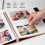 HoneyTolly Large Photo Album Self Adhesive, DIY Scrapbook Album for 3x5 4x6 8x10 Pictures, 60 Pages Linen Cover Memory Book, Ideal Gift for Family Wedding Baby Christmas Anniversary(Orange) - Image 5