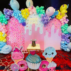 Arch Backdrop Cover Ice Cream Sprinkles Girls Birthday Party Decorations Arch Frame Fabric Cover Sweet ONE Candy Pink Baby Shower Baptism Parties (6x2.6ft Cover,cream1) - Image 5