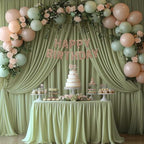 30x10FT Sage Green Backdrop Curtains for Wedding Parties, Wrinkle Free Photo Backdrop Curtains for Wedding Birthday Party Baby Shower, Fabric Drape with Rod Pockets 5ft x 10ft, 6 Panels - Image 2