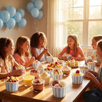 Zopeal 100 Count Blue Striped Ice Cream Cups Disposable Dessert Bowls - Image 6