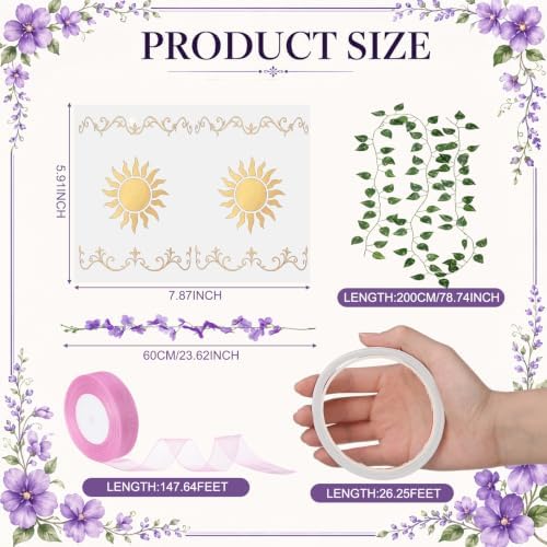 28 Pcs Princess Sun Hanging Lanterns DIY Set Purple Princess Hanging Banner - Image 4