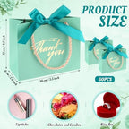 Colarr 60 Pcs Small Thank You Gift Bags with Handles, Turquoise - Image 2