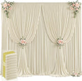 50ft x 12ft Beige Backdrop Curtains Wrinkle Free Backdrop Curtain for Wedding Parties Beige Fabric Backdrops Drapes Back Drop Cloth Bridal Shower Stage Curtains Wedding Decorations for Reception by Tao-GePartyDecorations