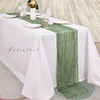 12 Pack Sage Green Cheesecloth Table Runner 10FT Rustic Gauze Fabric Cheese Cloth Table Runner for Wedding Bridal Baby Shower Table Decor 20 x 120 Inch Long Boho Sheer Birthday Party Table Decorations - Image 4