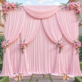 40ftx10ft Wrinkle Free Pink Backdrop Curtain - 10 Feet Photography Backdrop Drapes, Silky Polyester Back Drop Cloth for Wedding Baby Shower Balloon Arch Background by Unknown