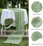 20 Pack Sage Green 17 x 108 Inch Cheesecloth Table Runner - Boho Gauze Sheer Fabric for Wedding Baby Shower Party Home Decor - Image 4