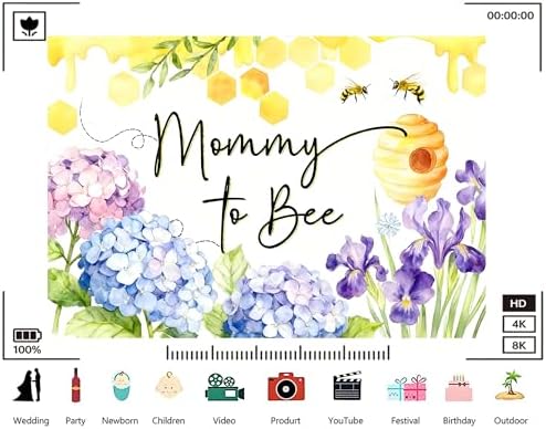 20x10ft Baby Shower Backdrop Mommy to Bee Theme Floral Honeycomb Photography Background Baby Shower Party Decorations Photoshoot Studio Props Fabric - Image 3