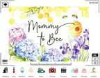 12x8ft Baby Shower Backdrop Mommy to Bee Theme Floral Honeycomb Photography Background Baby Shower Party Decorations Photoshoot Studio Props Fabric - Image 3