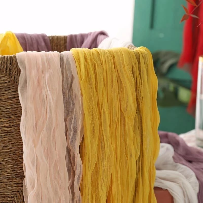 Peach Cheesecloth Table Runner Fall Wedding Birthday Party Decor 6 Pack - Image 5