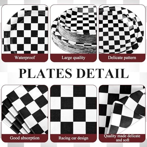Pickmesh 400 Pcs Race Car Birthday Party Supplies Plates Napkins Serve 50 - Image 3