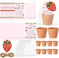 Ctosree 50 Sets Strawberry Baby Shower Favors for Guests a Berry Sweet Baby Is on the Way Seed Packets Include Self-adhesive Seed Packets Flowerpot Thank You Tags Organza Bags for Gender Reveal Party by Ctosree