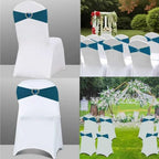 Teal Chair Sashes 50 Pack Spandex Dark Teal Sashes for Chairs Covers Universal Stretch Chair Sashes Band with Heart Buckle Slider for Wedding Banquet Party Decorations - Image 5