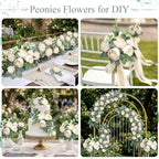50Pcs Artificial Peonies Flowers Bulk, 4’’ - Champagne - Image 5
